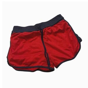 True Rock Womens Red Navy Blue Contrast Trim Dolphin Athletic Shorts Size Large